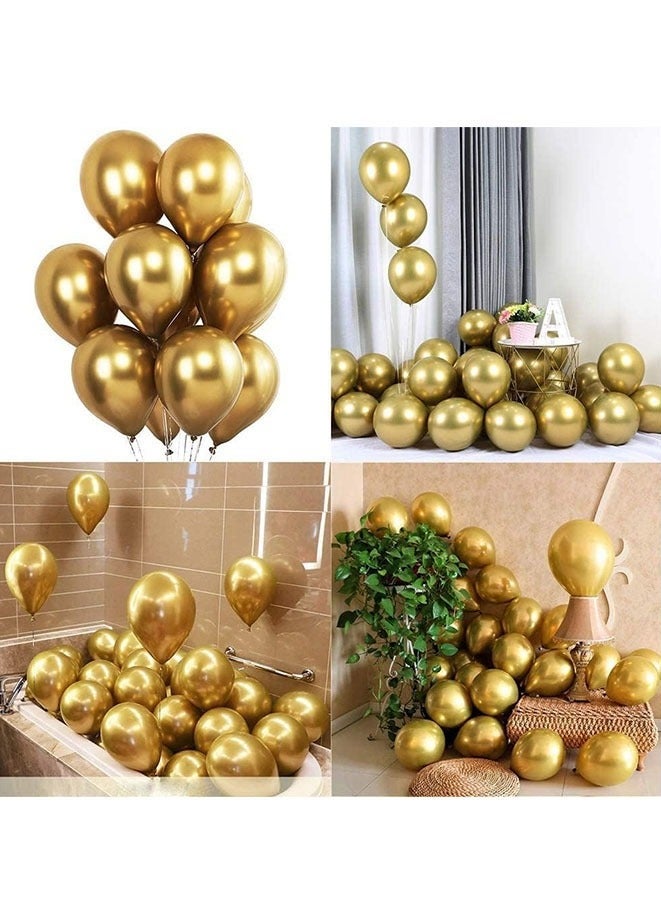 Muyixin بالونات لاتكس ذهبية معدنية مقاس 18 بوصة لمستلزمات تزيين حفلات أعياد الميلاد وحفلات الزفاف للأطفال - Image 2