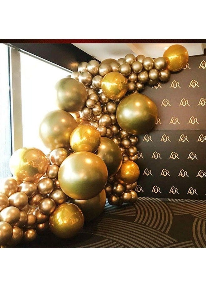 Muyixin بالونات لاتكس ذهبية معدنية مقاس 18 بوصة لمستلزمات تزيين حفلات أعياد الميلاد وحفلات الزفاف للأطفال - Image 4