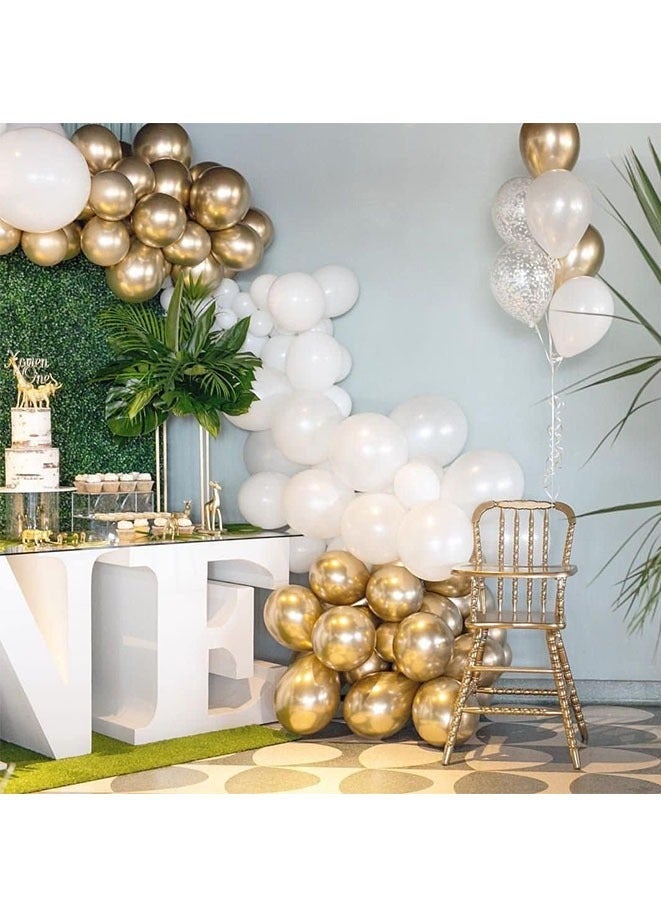 Muyixin بالونات لاتكس ذهبية معدنية مقاس 18 بوصة لمستلزمات تزيين حفلات أعياد الميلاد وحفلات الزفاف للأطفال - Image 5