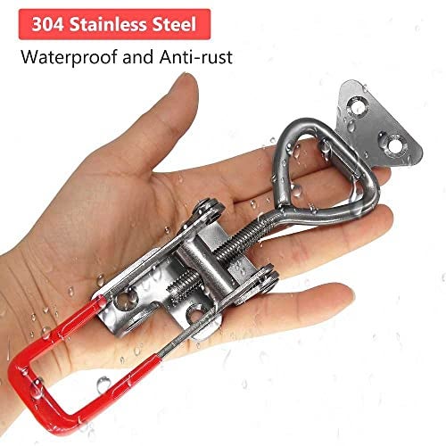 CUKAYO 4003 Toggle Latch Clamp, 304 Stainless Steel Adjustable Toggle Latches With Lock Hole, 1320Lbs Holding Capacity Heavy Duty Toggle Clamp for Smoker Lid Jig, ToolBox Case, 2pack - Image 2