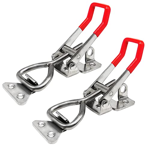 CUKAYO 4003 Toggle Latch Clamp, 304 Stainless Steel Adjustable Toggle Latches With Lock Hole, 1320Lbs Holding Capacity Heavy Duty Toggle Clamp for Smoker Lid Jig, ToolBox Case, 2pack - Image 1