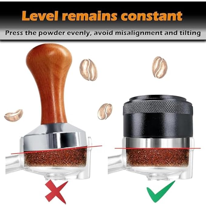 LBOYLOVE Espresso Tamper Adjustable Depth Coffee Tamper With Calibrated Spring Loaded 304 Stainless Steel Palm Tamper Tool Fits 51Mm 53Mm Portafilter Basket 51Mm - Image 3