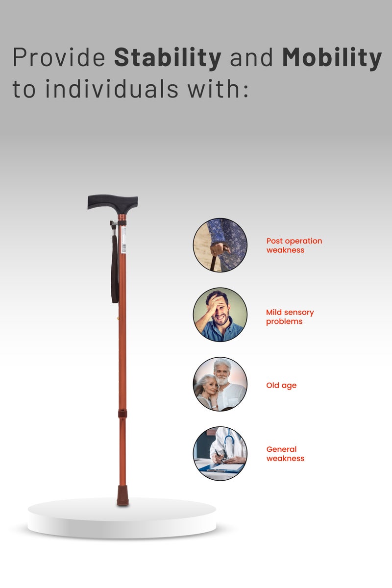 ايد بلس عكاز طبي خفيف الوزن للمشي - ارتفاع قابل للتعديل، مصنوع من سبائك الألومنيوم، لدعم التوازن والثبات - Image 4