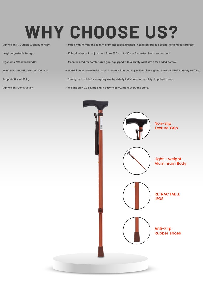 ايد بلس عكاز طبي خفيف الوزن للمشي - ارتفاع قابل للتعديل، مصنوع من سبائك الألومنيوم، لدعم التوازن والثبات - Image 5