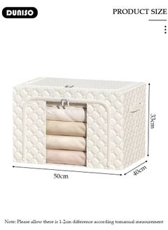 DUNISO 2 Pack Clothes Storage Bag, 66L Foldable Clothing Storage Bins, Frame Fabric Organizer with Clear Window, Storage Containers for Organizing Bedroom Closet Clothing(2 Pack-66L)  - Image 4