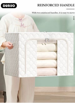 DUNISO 2 Pack Clothes Storage Bag, 66L Foldable Clothing Storage Bins, Frame Fabric Organizer with Clear Window, Storage Containers for Organizing Bedroom Closet Clothing(2 Pack-66L)  - Image 5