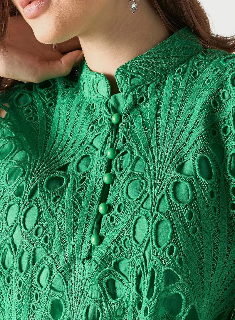 تواكستريمز Emerald Lace Maxi Dress