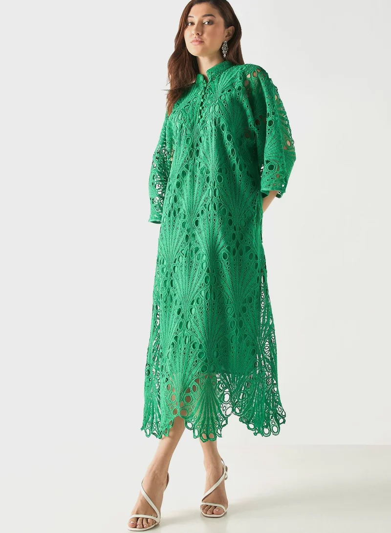 تواكستريمز Emerald Lace Maxi Dress