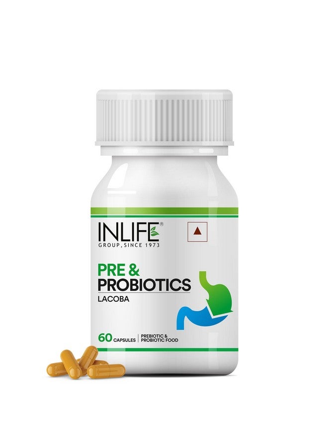 Inlife مكمل إنلايف للبريبايوتيك والبروبيوتيك لصحة الأمعاء | بكتيريا لاكتوباسيلس لصحة الجهاز الهضمي وتعزيز المناعة | بروبيوتيك للنساء والرجال - 60 كبسولة (عبوة من 1، 60) - Image 1