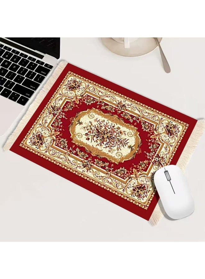 Field Coffee Mat &mouse mat  Coffee Cup Mat Coffee Mug MatTable Mat Mouse Pad Rubber Rectangle 27x18x0.5 cm Red - Image 4