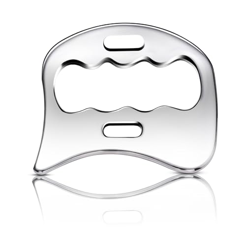 AICNLY Stainless Steel Gua Sha Muscle Scraper Tool Myofascial Scraping Tools for Physical Therapy Lymphatic Drainage Massager Soft Tissue Massage Tool - Image 1