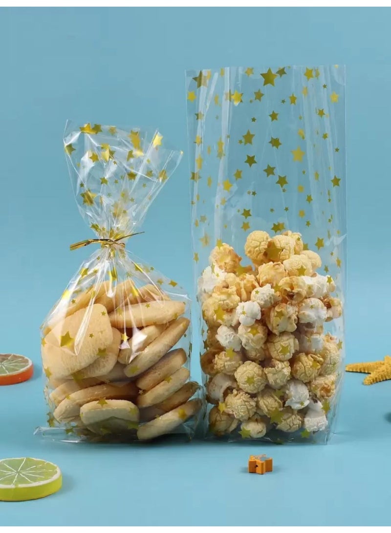 50 قطعة من أكياس توزيعات العيد لتعبئة وتغليف الحلوى والهدايا وتخزين الطعام مع رباط – مناسبة للحفلات والمناسبات - Image 3