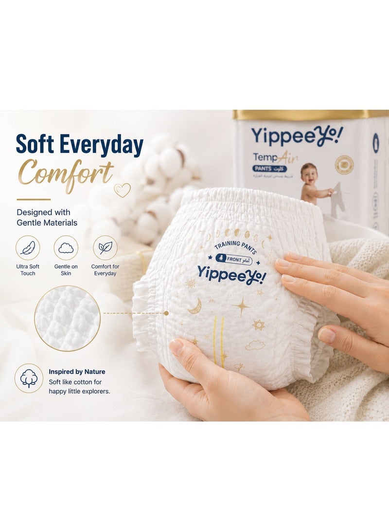 Yippeeyo TempAir Baby Pants Diaper Pants Size 5 (4 Packs of 7 = 28 Total) | Breathable Temperature-Sensing Strip | Pull-Up Overnight Absorbency for Toddlers 12–17 kg - Image 3