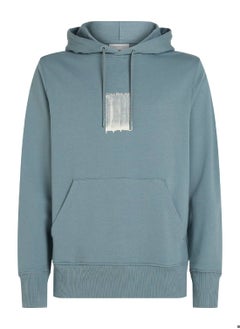 Calvin Klein Jeans Men's Brush Stroke Graphic Hoody - Cotton, Blue  - Image 2