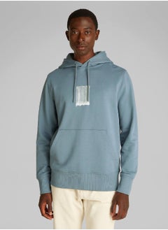 Calvin Klein Jeans Men's Brush Stroke Graphic Hoody - Cotton, Blue  - Image 1