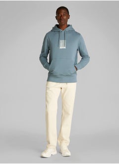 Calvin Klein Jeans Men's Brush Stroke Graphic Hoody - Cotton, Blue  - Image 4