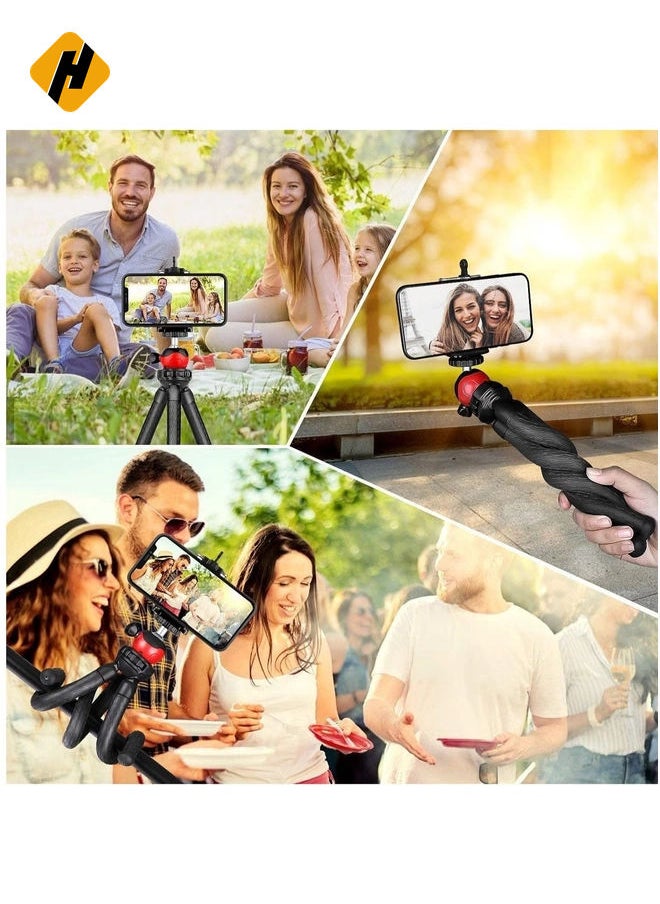 HuHa Flexible Tripod，12 Inch Phone Tripod for iPhone and Android Phone, Action Camera Tripod for GoPro Canon Nikon DSLR  - Image 4