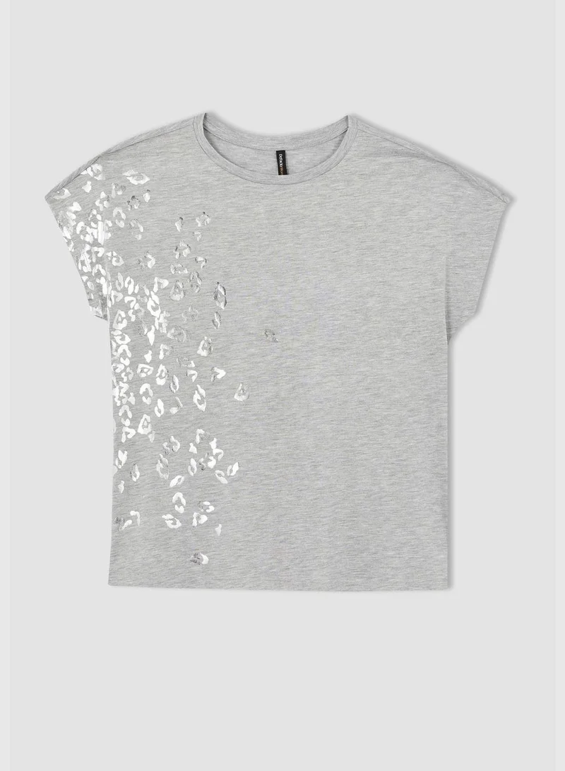 DeFacto Regular Fit Sregular Fit Short Sleeve Animal Print T-Shirt