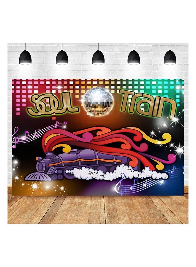 Qian خلفيات تصوير لموضوع حفلات الديسكو من السبعينات والثمانينات 70'S Soul Train بتوهج نيون 5X3 قدم لملحقات التصوير الاستوديو من الفينيل - Image 1