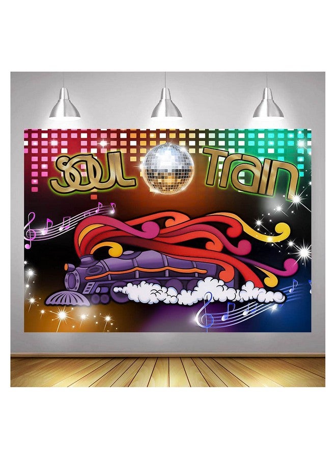 Qian خلفيات تصوير لموضوع حفلات الديسكو من السبعينات والثمانينات 70'S Soul Train بتوهج نيون 5X3 قدم لملحقات التصوير الاستوديو من الفينيل - Image 4