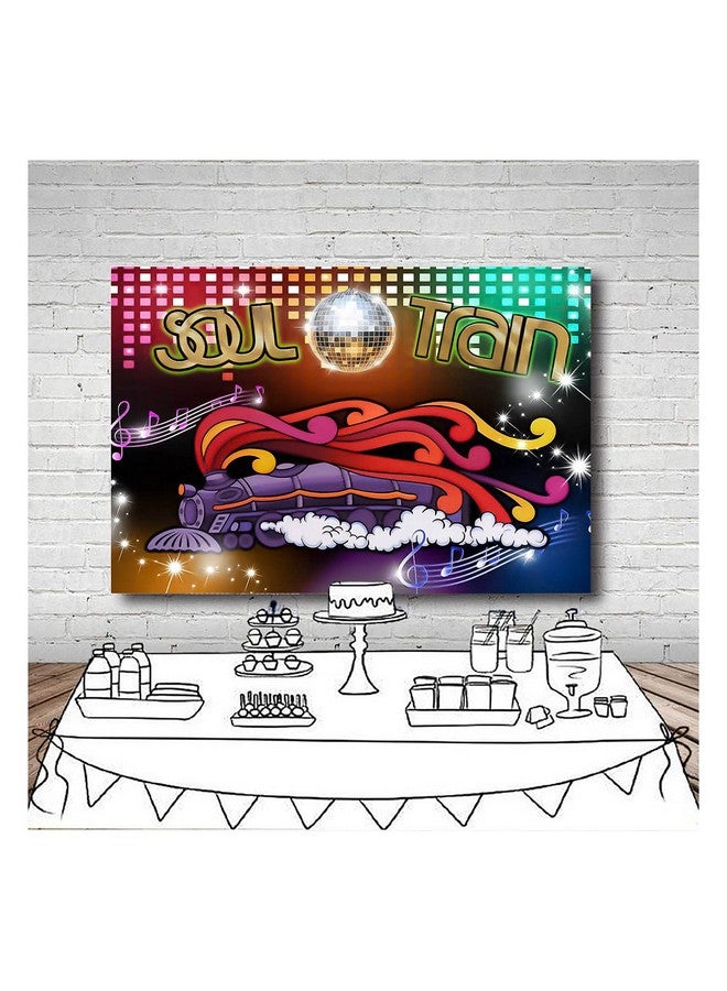 Qian خلفيات تصوير لموضوع حفلات الديسكو من السبعينات والثمانينات 70'S Soul Train بتوهج نيون 5X3 قدم لملحقات التصوير الاستوديو من الفينيل - Image 5