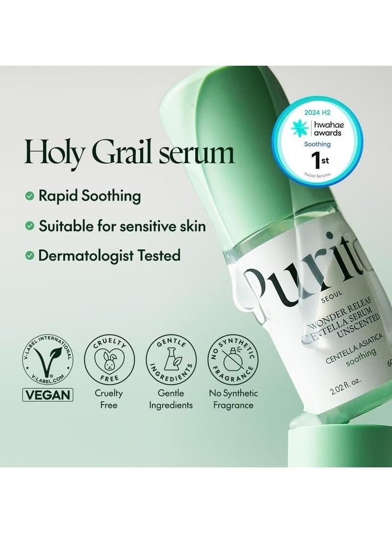 PURITO Centella Unscented Serum, Korean Centella, for All Skin Types, Ampoule, Soothing, Calming, Facial Serum for face, Vegan & Cruelty-Free, Korean Skin Care, 60ml 2fl.oz - Image 4
