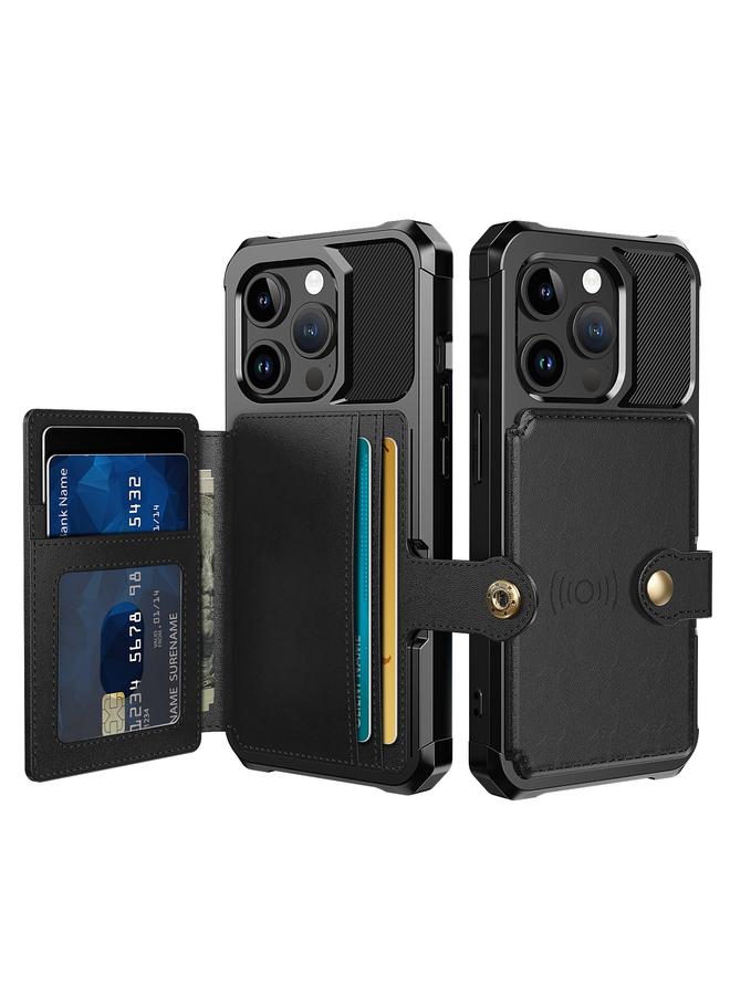 اس-توب جراب هاتف جلدي مع محفظة مغناطيسية وبطاقة لهاتف iPhone 15 Pro - Image 1