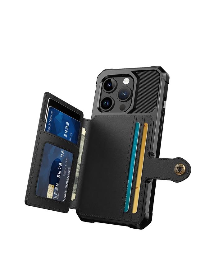 اس-توب جراب هاتف جلدي مع محفظة مغناطيسية وبطاقة لهاتف iPhone 15 Pro - Image 3