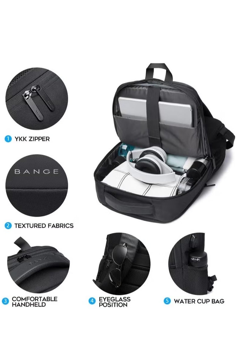 بانجي حقيبة ظهر كبيرة للسفر مقاومة للماء مع منفذ USB، يمكنها استيعاب كمبيوتر محمول مقاس 15.6 بوصة، مناسبة للرجال والنساء - Image 3
