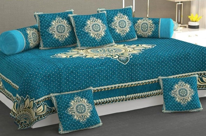Laying Style™ Diwan Set of 8 Pieces Combo with Sofa Covers for Living Room 5 Seater and Center Table Cover - Image 3