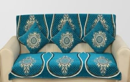 Laying Style™ Diwan Set of 8 Pieces Combo with Sofa Covers for Living Room 5 Seater and Center Table Cover - Image 5
