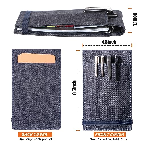 Plinyvel Notebook Cover for Rocketbook Mini & Field Notes Top Spiral (3.5"x5.5") - Durable Waterproof Case with Pen Holder & Card Slot, Power User Productivity Kit (Blue) - Image 2