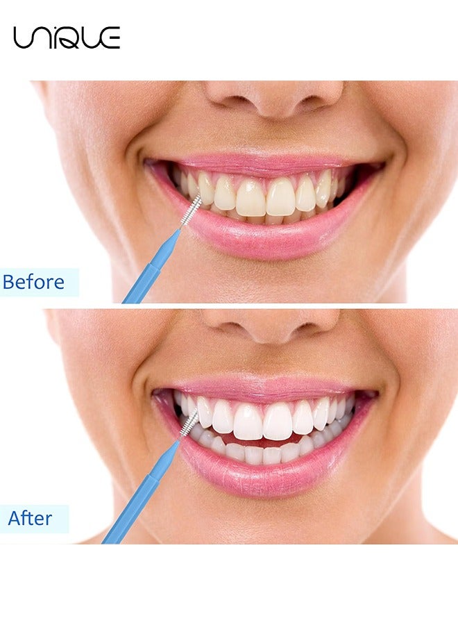 يونيك فرشاة فجوة الأسنان - 50 قطعة فرشاة تنظيف تقويم الأسنان - نظافة الفم - فرشاة ملونة بين الأسنان - أدوات التنظيف (أزرق / أخضر) - Image 5