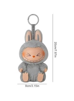Generic LXQSMKN 𝐋𝐚𝐛𝐮𝐛𝐮 backpacks and key pendants Cute Labubu, Charming Plush Doll Pendant Hanging Keyring Card Gift (Grey), A1, standard  - Image 2