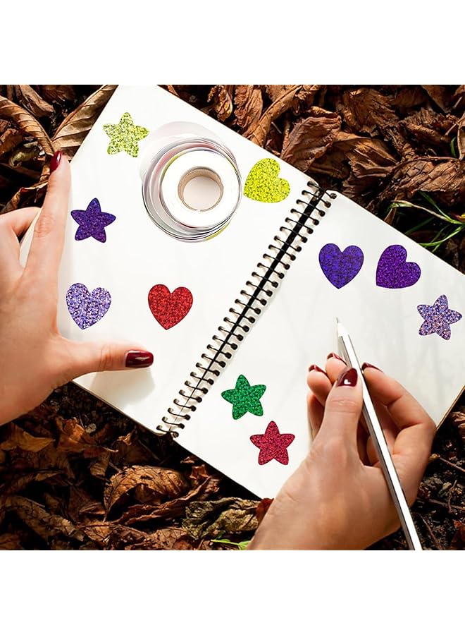 erorex 2000Pcs Star Stickers Smiley Face Star Stickers For Kids Reward 4 Rolls Sparkly Foil Star Stickers Teacher Motivational Stickers For Student Planner And School Classroom Teacher Supplies  - Image 5