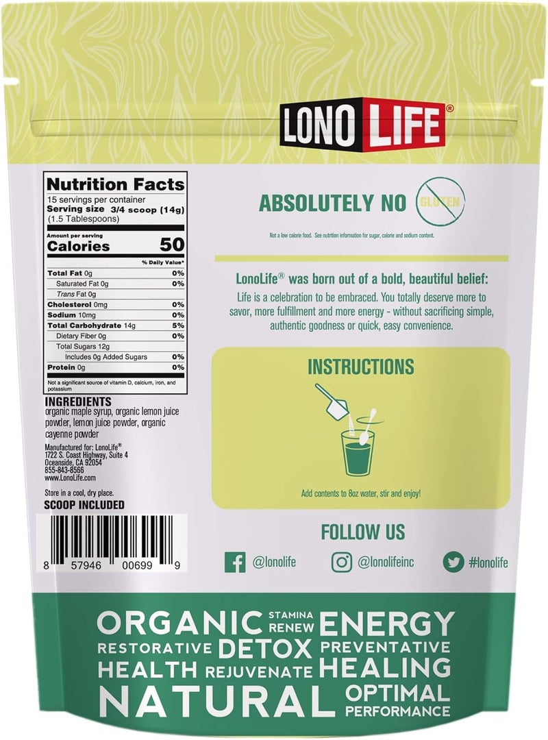LonoLife مسحوق عصير الليمون للتخلص من السموم من كلينز كو 8 أونصات حزمة كبيرة 15 حصة - Image 2