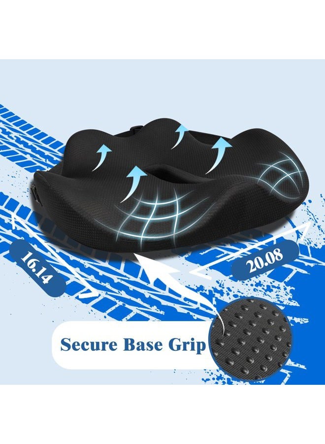 japiroc X-Large Seat Cushion for Truck Driver, Upgraded Cushion for Back Support and Pain Relief, Memory Foam with Non-Slip Washable Cover, Relieves Long-Term Truck Sitting and Pain Black - Image 5