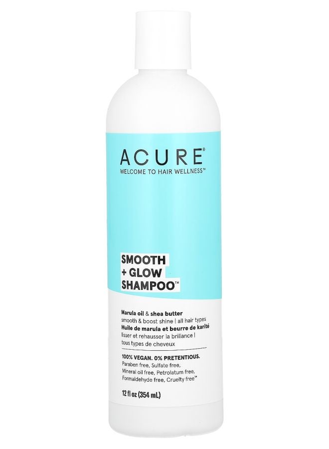 Acure Smooth + Glow Shampoo All Hair Types Marula Oil & Shea Butter 12 fl oz (354 ml)
