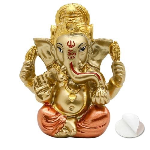 alikiki Hindu God Lord Ganesha Staue - India God Ganesh Idol for Car Dashboard Decor Birthday Gifts for Indian Man Women Home Mandir Temple Pooja Item Diwali Puja Gifts Yoga Room Altar Decor - Image 1