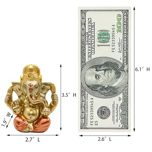 alikiki Hindu God Lord Ganesha Staue - India God Ganesh Idol for Car Dashboard Decor Birthday Gifts for Indian Man Women Home Mandir Temple Pooja Item Diwali Puja Gifts Yoga Room Altar Decor - Image 5