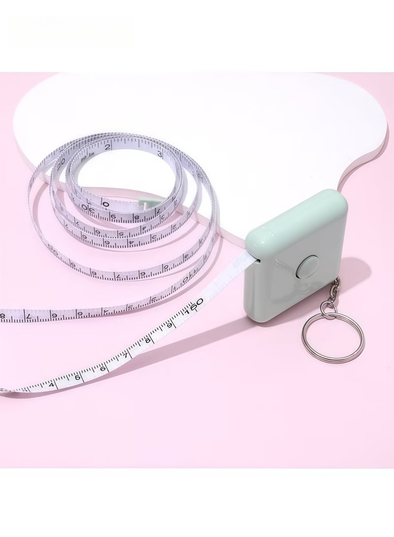 3 قطع من أشرطة القياس لقياس الجسم، شريط قياس بطول 60 بوصة لقياسات الملابس والجسم، للخياطة، شريط قياس مرن مزدوج التدريج، شريط قياس قماش قابل للسحب (مع حلقة مفاتيح) - Image 3