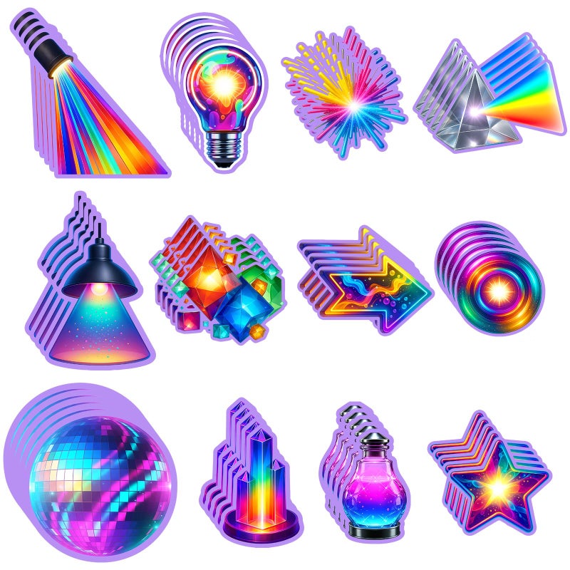 Watersay 60 Pcs VBS 2026 Cutout Bulk Illumination Decoration Set with Adhesive Dots Colorful VBS Light Bulb Paper Cutouts for Church Theme Birthday Party Decorations Bulletin Board Craft Wall Decor - Image 2