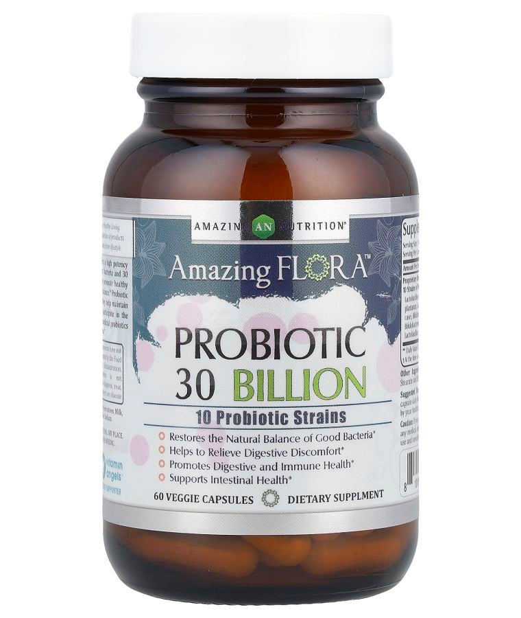 Amazing Nutrition Amazing Flora™ Probiotic 30 Billion CFU 60 Veggie Capsules