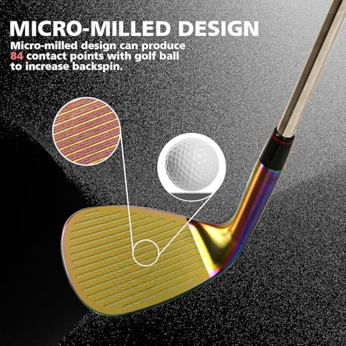 Yamato Golf Wedge Set or Individual Golf Wedges 505254565860 Golf Gap Wedge Sets Sand WedgeLob Wedge Golf Clubs for Men Women Milled Face for High Spin - Image 3