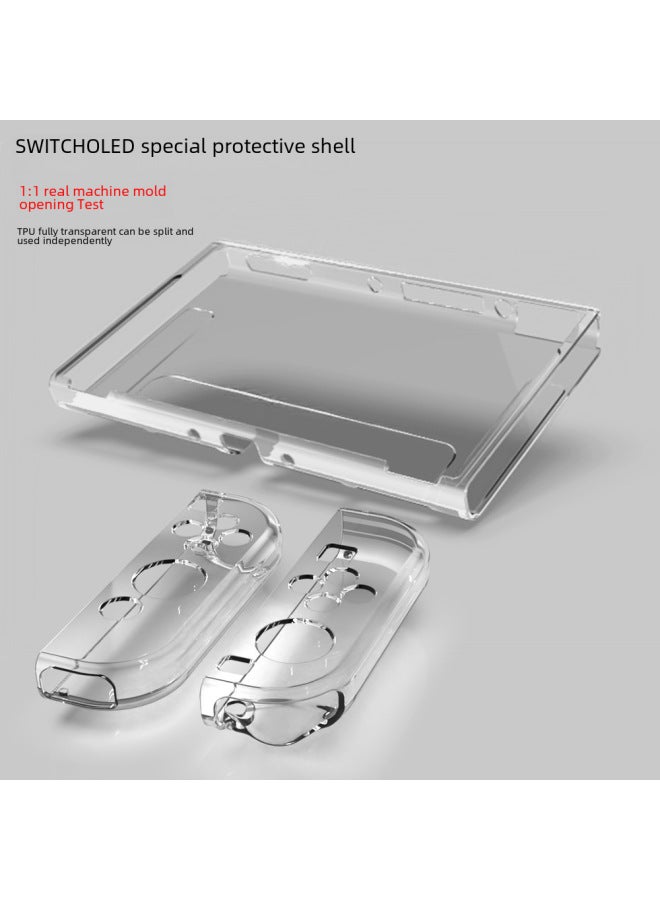 Switch Oled Protective Case Transparent TPU Soft Silicone Case Switch Oled Handle Case Nintendo N-Product Color:Clear-Model:switch Oled Three-piece "bag Packaging] - Image 2