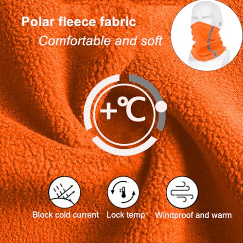 LJDJ Ski Goggles, Snowboard Motorcycle Goggles with Reflective Winter Neck Gaiter Face Cover for Youth Teens Men Women (Orange) - Image 4