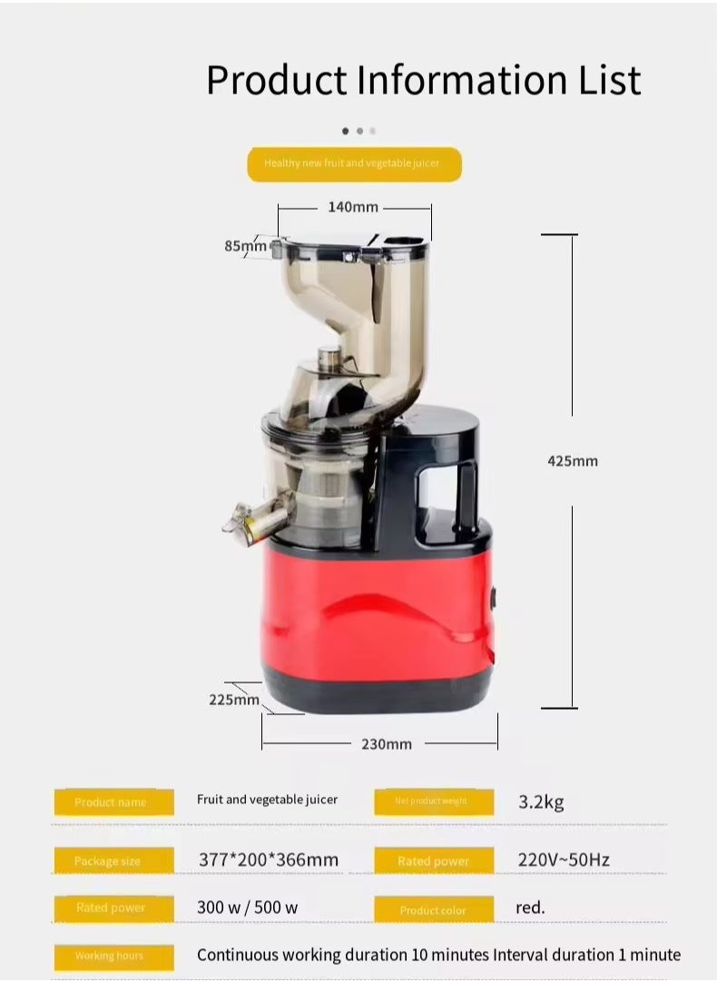 3-in-1 Cold Press Juicer Machine, Stainless Steel Multi-Function Slow Juice Extractor for Fruits & Vegetables, Orange Juice Maker for Home, Office, Cafe, Restaurant