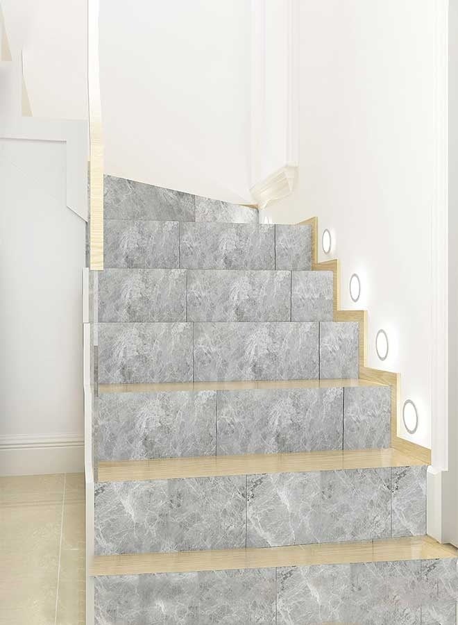 رَوَائِد ملصقات حائط 10 قطع، بلاط أرضيات ذاتي اللصق، بلاط فينيل رخامي، ملصقات أرضية وجدران مقاومة للماء، سهلة التركيب، مثالية لغرف النوم والحمامات والمطابخ والقبو، الحجم: 40 × 80 سم - Image 5