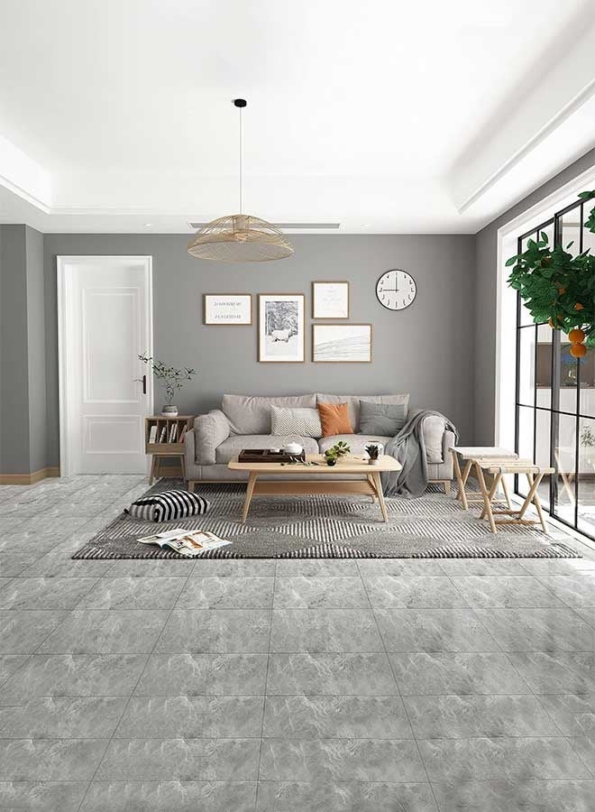 رَوَائِد ملصقات حائط 10 قطع، بلاط أرضيات ذاتي اللصق، بلاط فينيل رخامي، ملصقات أرضية وجدران مقاومة للماء، سهلة التركيب، مثالية لغرف النوم والحمامات والمطابخ والقبو، الحجم: 40 × 80 سم - Image 4