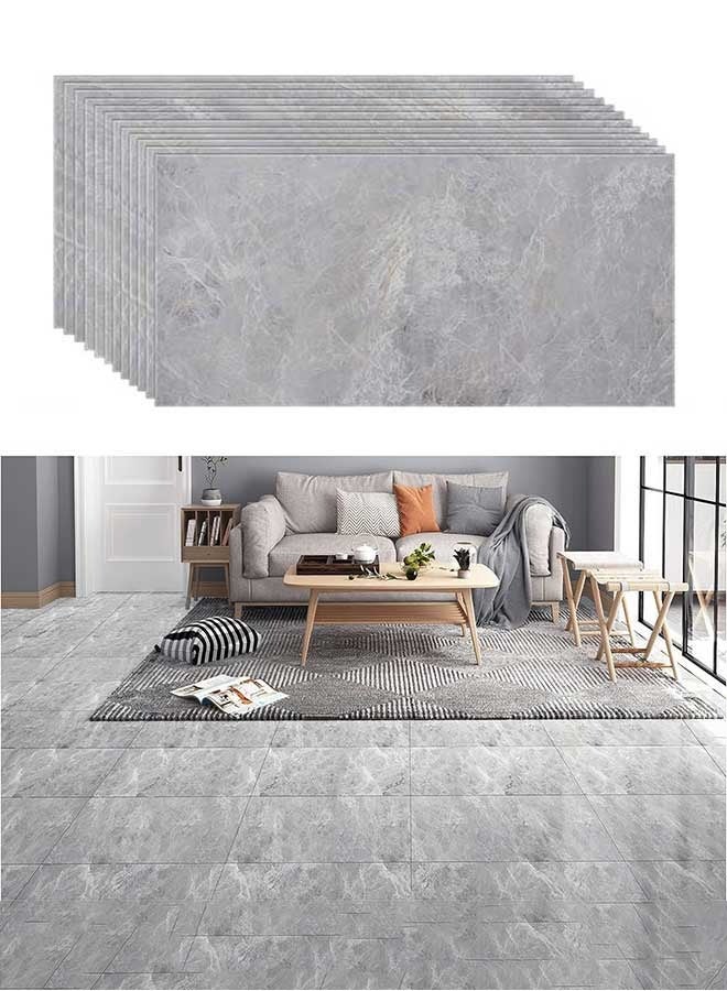 رَوَائِد ملصقات حائط 10 قطع، بلاط أرضيات ذاتي اللصق، بلاط فينيل رخامي، ملصقات أرضية وجدران مقاومة للماء، سهلة التركيب، مثالية لغرف النوم والحمامات والمطابخ والقبو، الحجم: 40 × 80 سم - Image 1